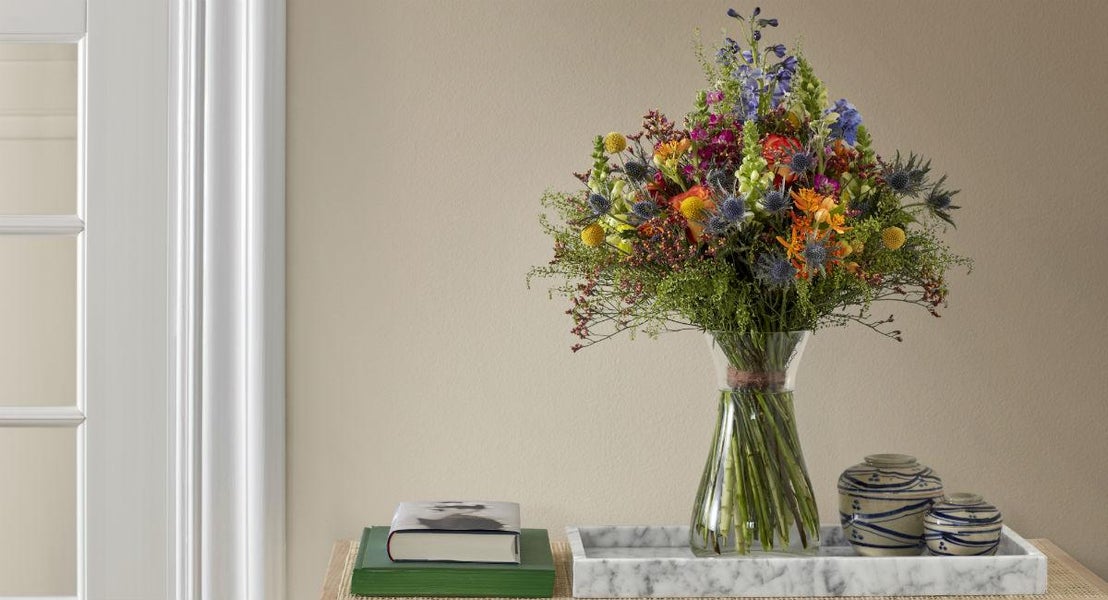 Ønsk tillykke med blomster